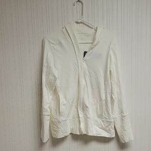 Eileen Fisher Cream Organic Cotton Hooded Jacket, Women's Small. New W/tags